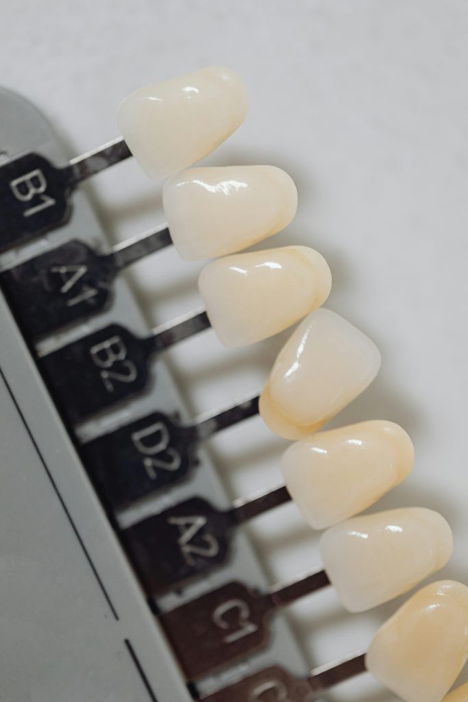 High-quality image of a dental veneers shade guide used in dentistry.